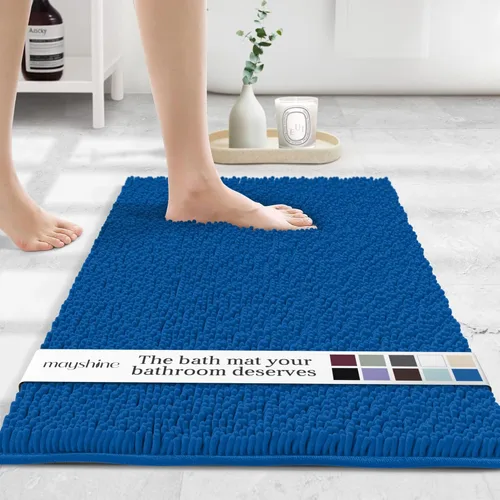 Miniatura 25 de MAYSHINE Alfombra de Baño de Chenilla Afelpada Extra Suave, Súper Absorbente, Alfombra de Baño Antideslizante Microfibra Esponjosa