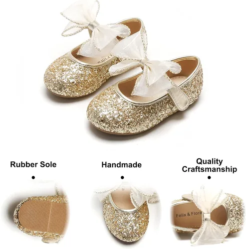 Miniatura 4 de Felix & Flora Zapatos de vestir para niña pequeña - Mary Jane Flats para fiesta, escuela, boda