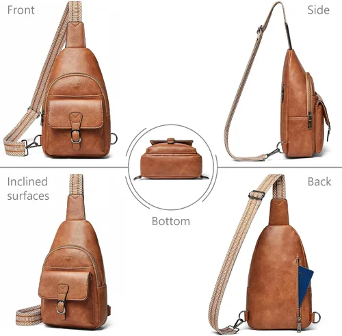 Miniatura 7 de Mroede Crossbody Bags for Women Men Sling Bag 5 Pockets Fanny Pack Sling Backpack Chest Daypack Travel Purse Anti Theft
