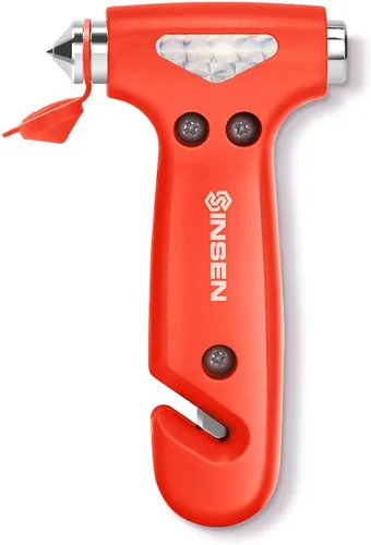 Miniatura 13 de SINSEN Martillo de seguridad para automóvil, rompe ventanas y cortador de cinturón de seguridad para mujeres, kit de emergencia en carretera, rosado