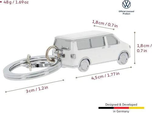 Miniatura 24 de BRISA VW T5/T6 Bus Campervan - Colgante con llavero 3D con dije VW, idea de regalo para los fanáticos de Volkswagen (cromado, esmaltado), Negro