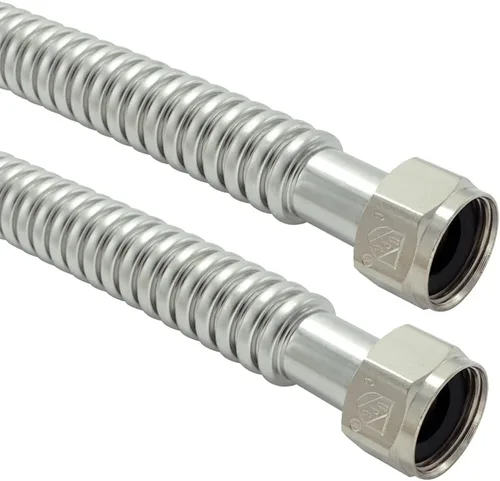TT FLEX Conector de calentador de agua corrugado de acero inoxidable flexible para calentador de agua, suavizador de agua, 1 pulgada FIP x 1 pulgada