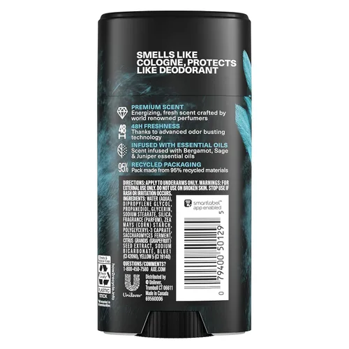 Miniatura 2 de AXE Fine Fragrance Collection Desodorante en barra Aqua Bergamota, 4 unidades, protección contra olores 48H infundida con aceites esenciales