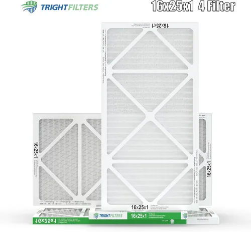 Miniatura 9 de TRIGHTFILTERS - Filtro de aire de 16 x 25 x 1, paquete de 4, MERV 8, filtros plisados de defensa contra el polvo para reemplazo de aire