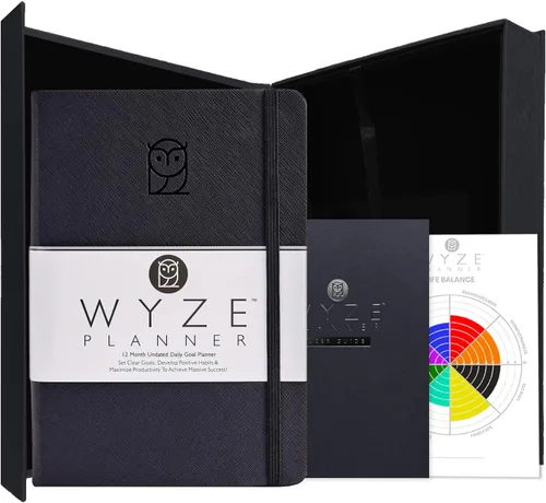 Wyze Planner Agenda diaria sin fecha, organizador de productividad B5 de 1 año con dos páginas semanales, establecimiento de objetivos, seguimiento