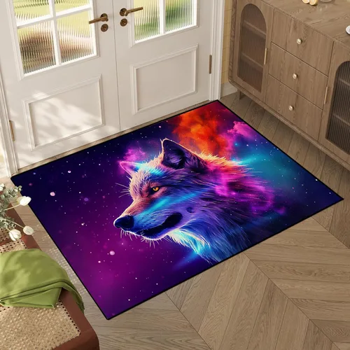 Miniatura 26 de Alfombra de Área Galaxia de 5' x 7', Dormitorio Sala de Estar para Niñas Niños Varones Alfombra Nebulosa Vórtex Tapetes Púrpura Azul Nube galaxy 1