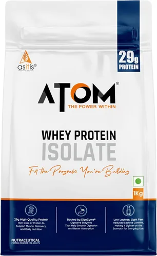 Miniatura 16 de Asitis Nutrition AS-IT-is Atom Whey Protein with Digestive Enzimas Certificado US Labdoor para precisión y pureza 0.95 oz de proteína 0.27 oz