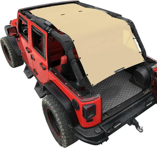Miniatura 42 de Shadeidea JK - Parasol superior compatible con Jeep Wrangler JKU, cubierta de techo de malla suave (2007-2018) - Bloqueador de ruido de viento UV