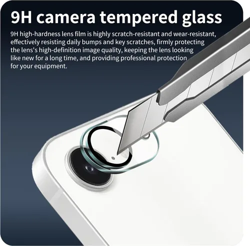 Miniatura 4 de Paquete de 4 protectores de lente de cámara para iPhone 17e/16e, protector de pantalla de vidrio templado 9H, claridad HD, antiarañazos, compatible