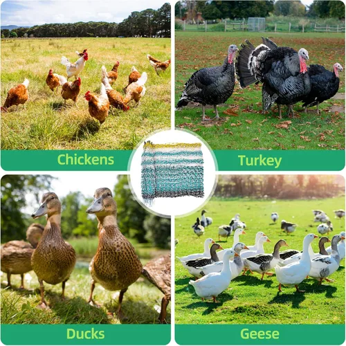 Miniatura 6 de Red eléctrica para aves de corral, redes portátiles de malla para pollos, patos, gansos, pavo, cercado eléctrico para patios traseros, granjas