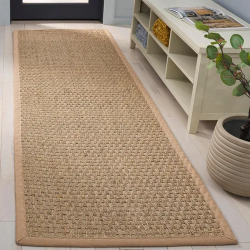 Miniatura 37 de Safavieh Natural Fiber NF114P - Alfombra redonda de hierba marina, tejido de canasta, con borde, de 244 cm, color gris Natural/ gris