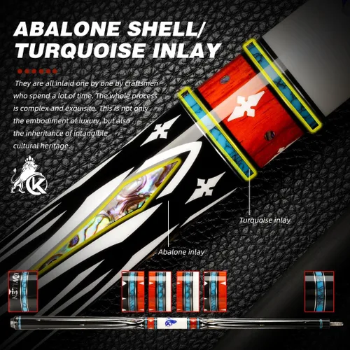 Miniatura 5 de KONLLEN Carbon Fiber Pool Cue Low Deflection Handmade Inlay Billiard Stick with Professional Taper Ultra-Smooth Shaft for Adult & League Players