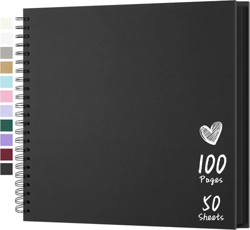 Miniatura 13 de Álbum de recortes de 7 x 7 pulgadas, álbum de recortes DIY de tapa dura de papel kraft, álbumes de fotos, 40 páginas, perfecto para fotos de 4 x 6