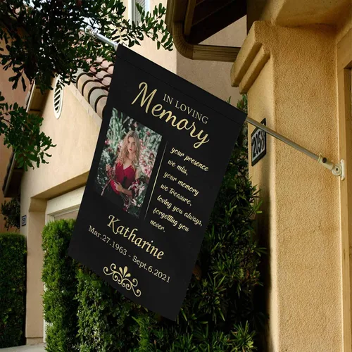 Miniatura 5 de MyPupSocks Banderas de jardín de memoria personalizadas, bandera conmemorativa personalizada con fotos en memoria amorosa, bandera de cementerio