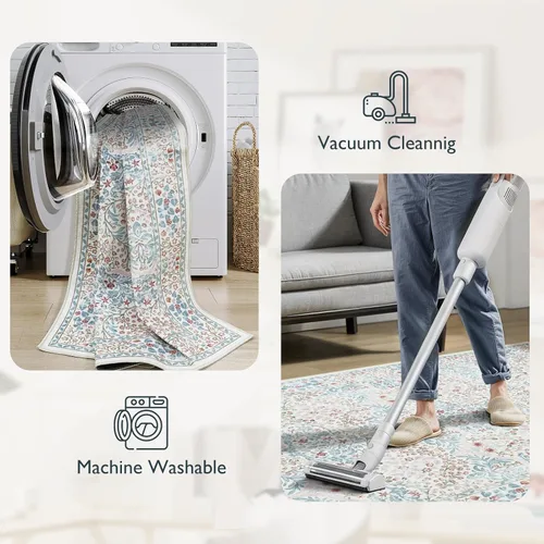 Miniatura 4 de Anidaroel Tapete de 36 x 48 pulgadas para silla de oficina con diseño floral verde para suelo de madera dura, alfombra de oficina para silla