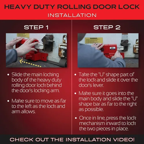 Miniatura 5 de Equipment Lock Co. Cerradura de puerta enrollable resistente con llave similar, modelo # HDRDL-KA