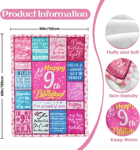 Miniatura 6 de Regalos de cumpleaños para niñas de 9 años, regalo de cumpleaños para niñas de 9 años, decoraciones de cumpleaños para niñas, hija, nieta, sobrina