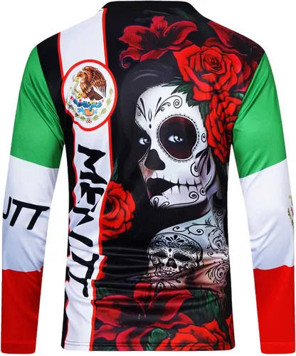 Miniatura 3 de MENUTT Camiseta de Bicicleta de Montaña para Hombre de Manga Larga MTB Fuera de Camino Jersey para Motocross y Downhill de México