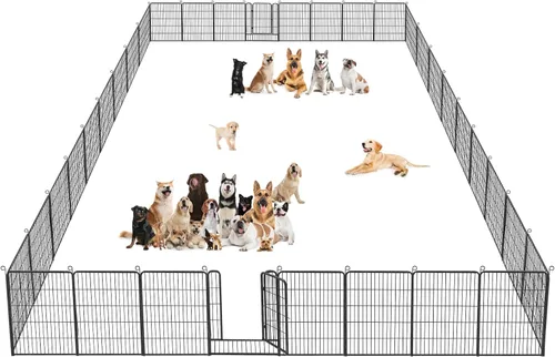 Miniatura 14 de Corralito para perros, 32 pulgadas, 10 paneles cerca para perros de exterior, corral para perros de interior antióxido, corral para mascotas