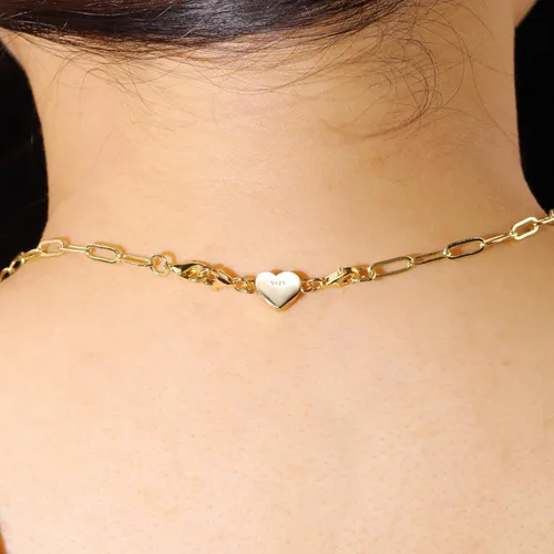 Miniatura 8 de Collar magnético de corazón de oro de 14 quilates, cierres y cierres de plata de ley 925, cierre de langosta doble, cierres magnéticos de joyería