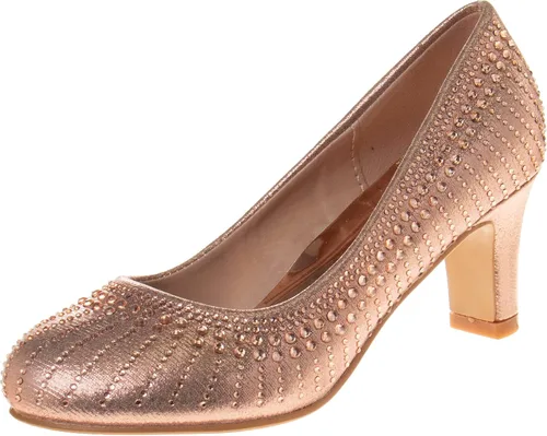Badgley Mischka Zapatos de vestir para niñas Zapatos de tacón alto para niños con punta cerrada (niño pequeño-niño grande) (negro, plata, oro rosa)