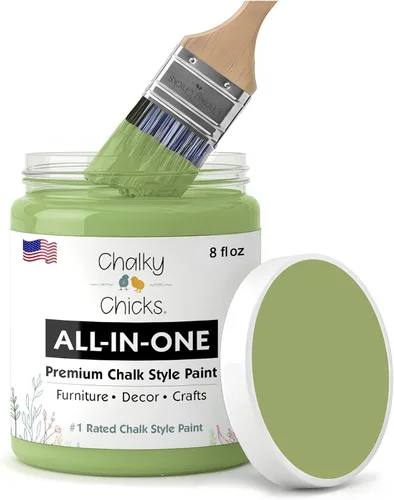 Miniatura 130 de Chalky Chicks - Pintura mate a la tiza, no requiere lijado, 4 onzas líquidas, color gris oscuro (Gun Metal Gray), para muebles, pintura sin Gris