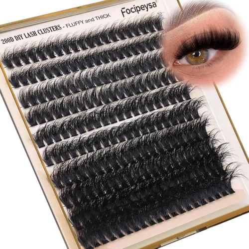 Miniatura 16 de Focipeysa Kit de extensión de pestañas gruesas de volumen completo, kit de extensión de pestañas 40P, kit de extensión de pestañas con pegamento