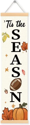 Miniatura 18 de Pancartas con texto en inglés «Happy Fall Y'all», pancarta de otoño para exteriores, decoración de cosecha de calabaza, decoraciones de Acción