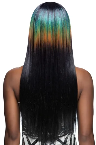 Miniatura 3 de Vivica A. Fox Espectro, encaje frontal HD, línea de cabello prearrancada, resistente al calor, largo y liso, multicolor, peluca de encaje natural