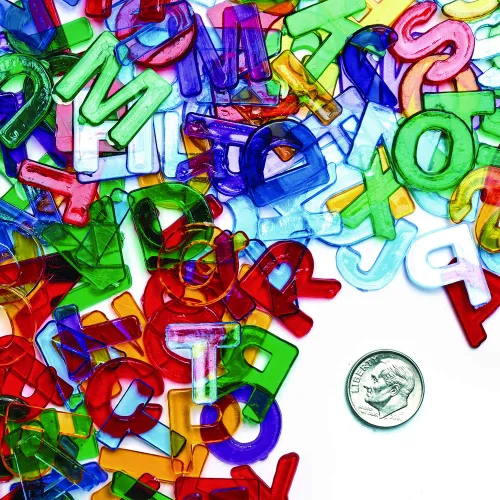 Miniatura 4 de Colorations Letras Plásticas Multicolor Translúcidas Mayúsculas, 3/4" Cada Una, 208 Piezas, Para Collage, Letras ABC, Alfabeto Para Niños