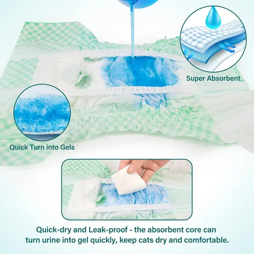 Miniatura 4 de Pet Soft Pañales desechables para gatos – Pañales para perros en período de calor o incontinencia de orina, pañales para perras, pañales ultra