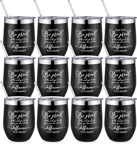 Miniatura 11 de Norme 12 piezas de regalo de agradecimiento para mujeres, hombres, empleados, regalo de agradecimiento con texto en inglés "May You Be Proud", vaso