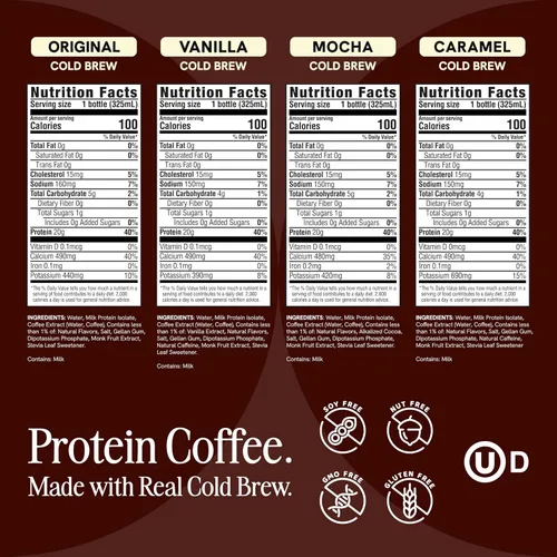 Miniatura 3 de PRES - Café proteico, variedad, alto en proteínas, cerveza fría real, 0.71 onzas de proteína, 0.4 oz de azúcar, 100 calorías, aperitivos
