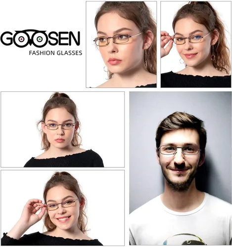 Miniatura 5 de GOOSEN Reading Glasses Men Women, Pocket Wallet Purse Compact Hard Cases Folding Readers, Blue light Glasses Spring Hinge Opt 02: negro azul rojo