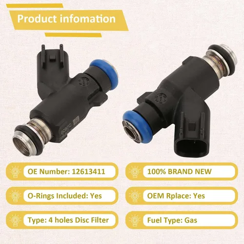 Miniatura 3 de 12613411GM Inyectores de combustible flexibles Flex, Compatibles con/Chevy 5.3L Tahoe Silverado Avalanche 2010 2011 2012 2013 2014, Compatibles