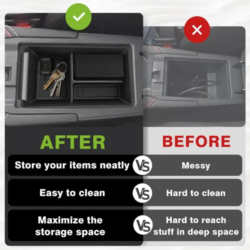 Miniatura 6 de Muslogy Organizador de consola central compatible con accesorios Nissan Kicks 2025, reposabrazos de consola media, caja de almacenamiento