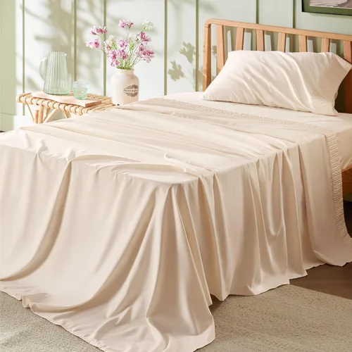 Miniatura 60 de Bedsure Sábanas de tamaño King – Sábanas suaves para cama de tamaño King, 4 piezas de hotel de lujo verde menta, juego de sábanas refrescantes de 11