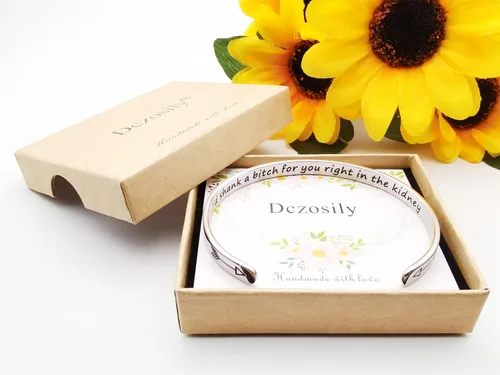 Miniatura 5 de Dczosily Pulseras inspiradoras para mujer, de acero inoxidable, grabadas, con mantra motivacional, regalos personalizados para mamá, hija, hermana