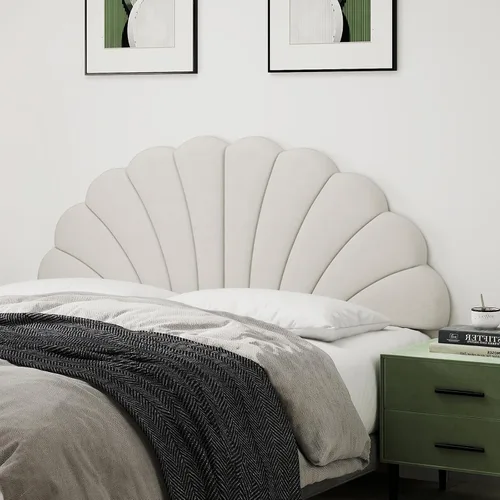 Miniatura 10 de Befurtori Cabecera Solo Tamaño Queen, Cabecera de Pétalo para Montar en la Pared Tamaño Queen/Matrimonial para Cama Ajustable Tapizada en Terciopelo