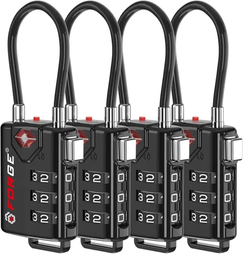 Miniatura 25 de Cerraduras para equipaje con cable aprobadas por la TSA, combinación reajustable con cuerpo de aleación, Moderno