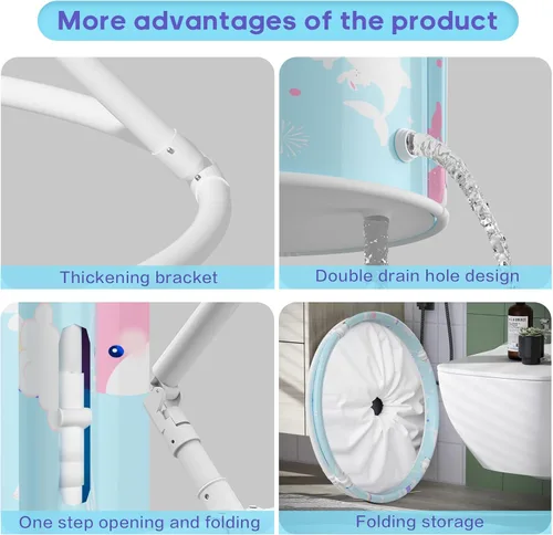 Miniatura 6 de Bañera portátil, bañera plegable para niños y niñas, bañera de terapia para cabina de ducha, baño, bañera plegable japonesa para remojar caliente