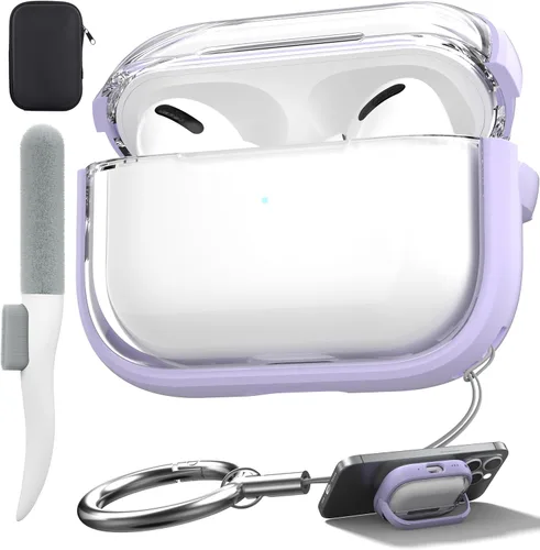 Miniatura 52 de Valkit Funda compatible con AirPods Pro, transparente con kit de limpieza, funda protectora de TPU suave para AirPods Pro Gen 2nd/1st 2023/2022/2019