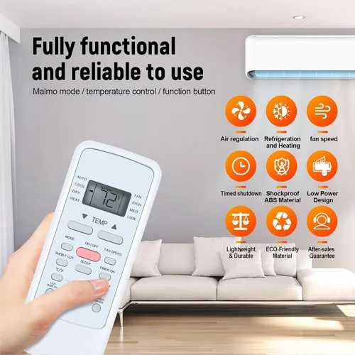 Miniatura 5 de RG51G5(1)/CEU1 RG51G5(1)/EU1 Nuevo control remoto de CA de repuesto para Midea, Black+Decker, Senville, Cooper & Hunter Aire acondicionado