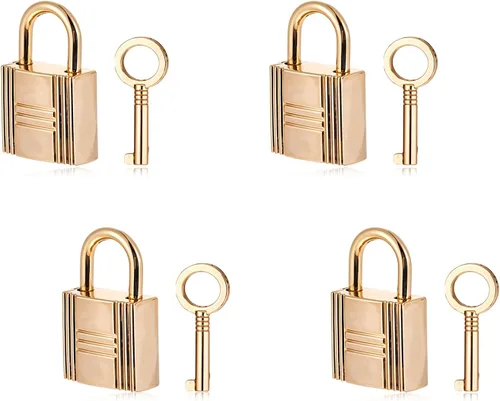 Cerraduras pequeñas decorativas de aleación de metal para monedero, 4 unidades, con llave, cerraduras pequeñas de aleación de metal para diario,