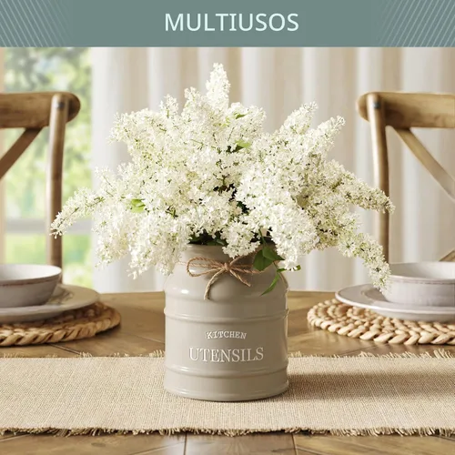 Miniatura 8 de Barnyard Designs Soporte de utensilios de cerámica de granja para encimera de cocina, gran vajilla rústica, organizador de herramientas de cocina