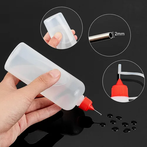 Miniatura 3 de BENECREAT - Juego de 12 botellas aplicadoras de punta de precisión multiusos de 4 onzas con cuentagotas y embudos de plástico, líquido de Halloween