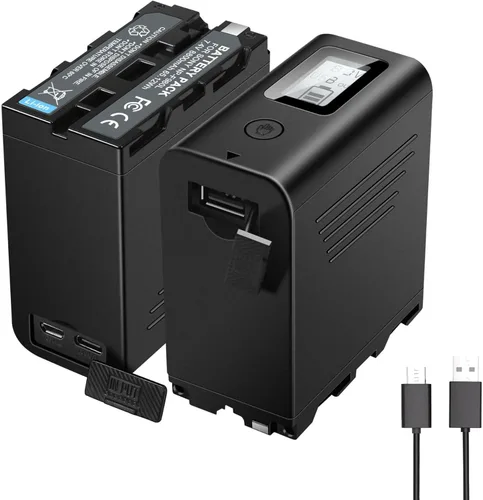 KUNLUN Paquete de 2 baterías NP-F970 de 8800 mAh compatibles con batería Sony NP-F970 NP-F975 NP-F980 NP-F960 NP-F770 NP-F750 NP-F550 y videocámaras