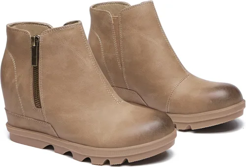 Miniatura 5 de Athlefit Women's Wedge Ankle Boots Fashion Side Zipper Hidden Leather Wedge Booties