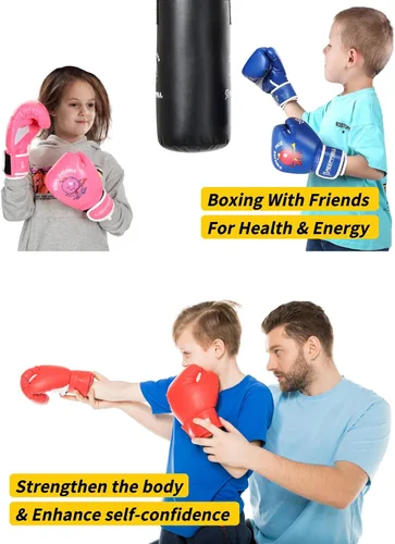 Miniatura 3 de Guantes de boxeo mejorados para niños y niñas de 3 a 8 años, guantes de boxeo para entrenamiento de niños, guantes de boxeo para niños, para saco