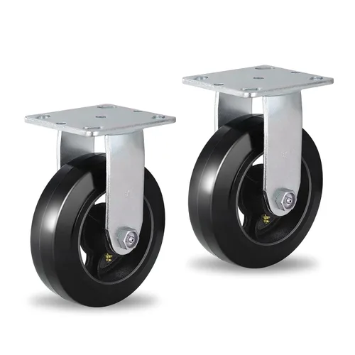 Miniatura 25 de Ruedas industriales de 5 x 2 pulgadas, rueda de goma en hierro fundido, juego de 4 ruedas resistentes con capacidad de hasta 1800 libras